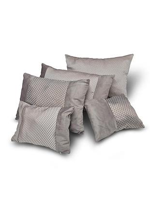 Комплект декоративных подушек firanka geometric 50х33см 1шт, 53х33см 1шт, 44х30см 1шт, 33х23см 1шт, 30х23см 1шт серый (п_0877)