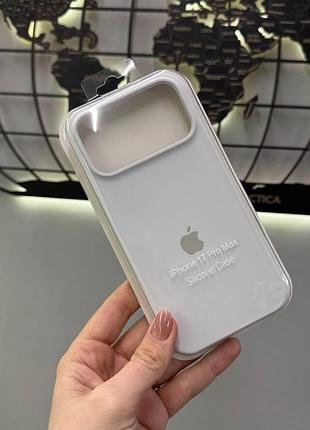 Silicone case чехол с микрофиброй для iphone 17 pro max, чехол-бампер для айфон 17 про макс (белый)