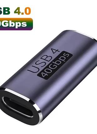 Переходник адаптер type-c мама - type-c мама usb4 40gbps type-c female to female коннектор