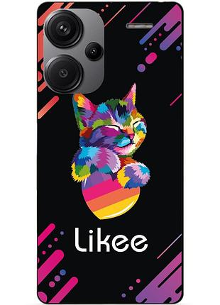 Силіконовий чохол бампер для xiaomi redmi note 13 pro plus 5g з малюнком likee лайки