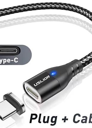 Магнитный кабель для быстрой зарядки usb type-c, зарядный провод для смартфона и телефона qw009-2
