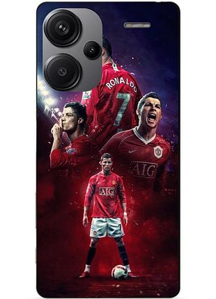 Чехол силиконовый бампер для xiaomi redmi note 13 pro plus 5g с рисунком ronaldo mu роналдо