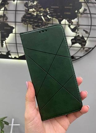 Чохол-книжка business leather для samsung a02s, шкіряний чохол-книжка самсунг a02s (зелений)