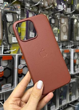Чохол-накладка leather in the box iphone 15 pro max,якісний чохол магсейф з мікрофіброю для айфон 15 про макс