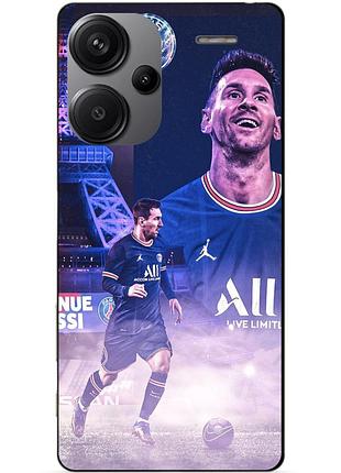 Чехол силиконовый бампер для xiaomi redmi note 13 pro plus 5g с рисунком messi psg месси