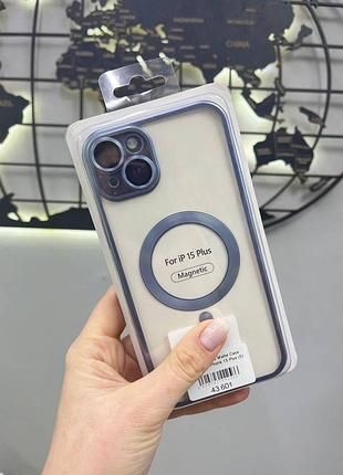 Силіконовий чохол magsafe для iphone 15 plus з закритою камерою,чохол із підтримкою magsafe для айфон 15 плюс