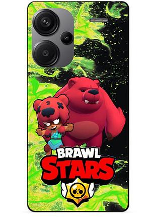 Чехол силиконовый бампер для xiaomi redmi note 13 pro plus 5g с героем бравл нита мишка