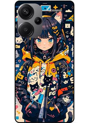 Чехол силиконовый бампер для xiaomi redmi note 13 pro plus 5g с рисунком котики аниме