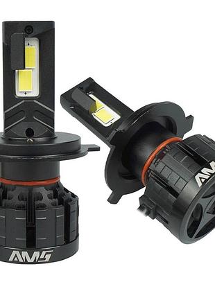 Штатные led лампы h4 светодиодные ams ultimate power-f h4 +300% яркости света 130w 5500k белое 12v canbus
