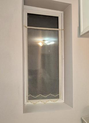 Фіранка 55х117 см з органзи на віконну стулку lumelle simple, 1 шт., молочного кольору (13_1ф)