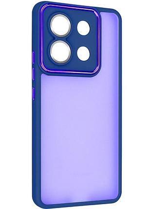 Чехол fiji lens для poco m6 pro бампер матовый с защитой блока камер blue