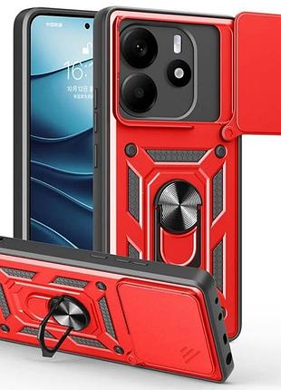 Чохол fiji camera defence для xiaomi redmi note 14 5g бампер із захистом камери та підставкою red
