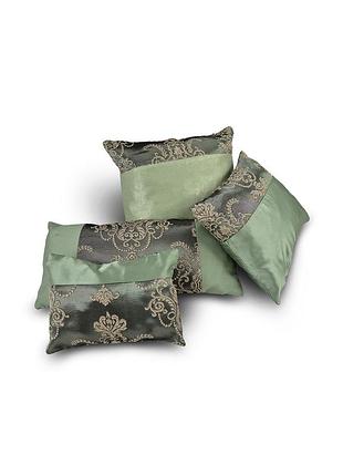 Комплект декоративных подушек firanka damask 47х43см 1шт, 38х30см 1шт, 37х33см 1шт, 27х20см 1шт зеленые (п_0866)