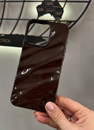 Чохол-накладка 3d wavy pattern case iphone 15 pro max,силіконовий чохол для айфон 15 про макс (колір: коричневий)