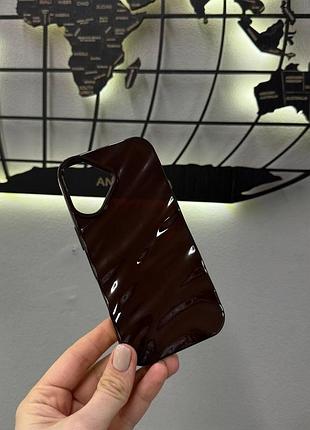 Силіконовий чохол для айфон 17,чохол-накладка 3d wavy pattern case iphone 17 (колір: коричневий)