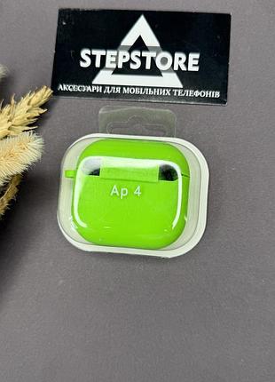 Чехол для airpods 4 с микрофиброй внутри silicone case силиконовый толстый противоударный 7. салатовый (lime)