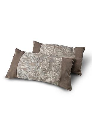 Комплект декоративных подушек firanka damask 42х23см 2шт светло-оливковые с бежевым (п_0835)