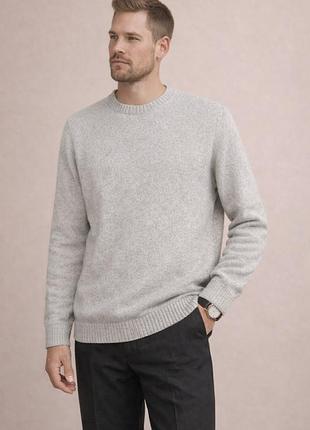 Светр чоловічий osprey graeme ellisdon ,сірий меланж ,розмір l ,бавовна ,premium knitwear