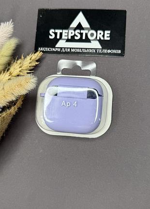 Чехол для airpods 4 с микрофиброй внутри silicone case силиконовый толстый противоударный 8. сиреневый