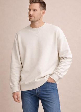 Светр чоловічий zara,колір білий ,oversize базовий m ,бавовна