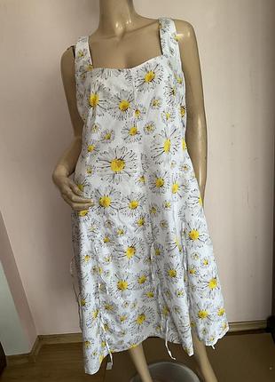 Бавовняна сукня в ромашки/ xl- xxl/ brend heart