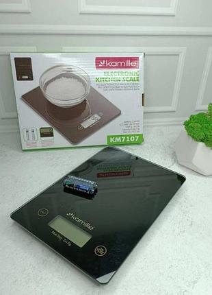 Весы кухонные kamille km-7107 до 5 кг черный