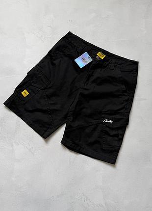 Шорти corteiz alcatraz devils cargo shorts triple black кортез