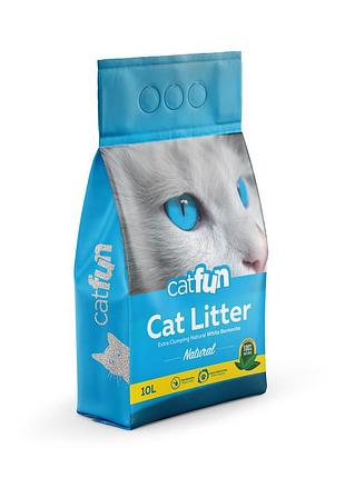 Наполнитель catfun для кошачьих туалетов бентонитовый натуральный 10 л