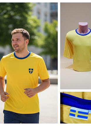 Удобная яркая спортивная футболка бренда из швеции sweden