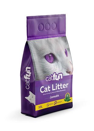 Наполнитель catfun для кошачьих туалетов бентонитовый с ароматом лаванды 10 л