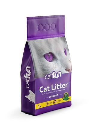 Наполнитель catfun для кошачьих туалетов бентонитовый с ароматом лаванды 5 л
