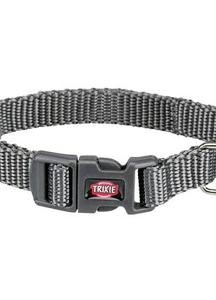 Ошейник trixie для собак premium нейлон графитовый размер s-m 30-45 см/15 мм