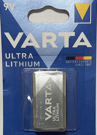 Батарейка крона литиевая varta ultra lithium 6fr22 9v 6f22