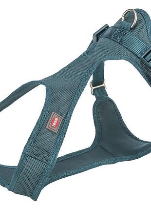 Шлея trixie comfort для собак м которая xs–s 30–45 см 15 мм сине-зеленая