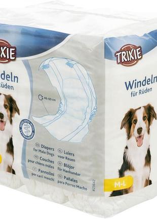 Підгузки trixie для кобелів поліестер розмір m-l 46-60 см 12 шт