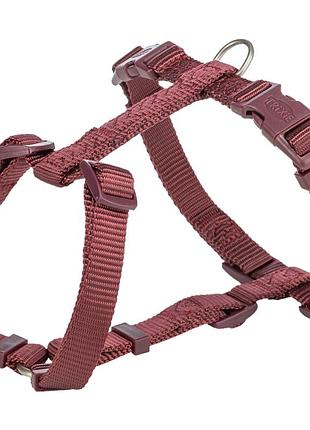 Шлея trixie premium h-harness для собак l 60–87 см 25 мм бордова