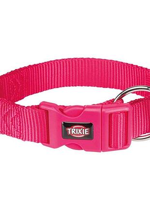 Ошейник trixie для собак premium нейлон фуксия размер s-m 30-45 см/15 мм