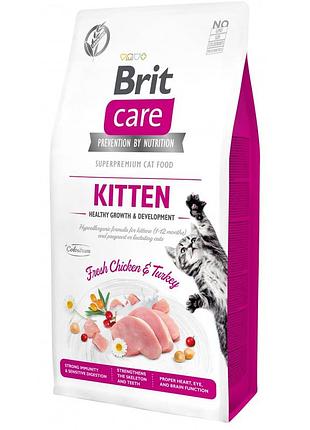 Корм сухой brit care cat grain free kitten healthy growth and development для котят для здорового роста и развития 7