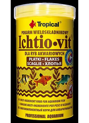 Корм tropical ichtio-vit для всех аквариумных рыб хлопья 100 г/ 500 мл
