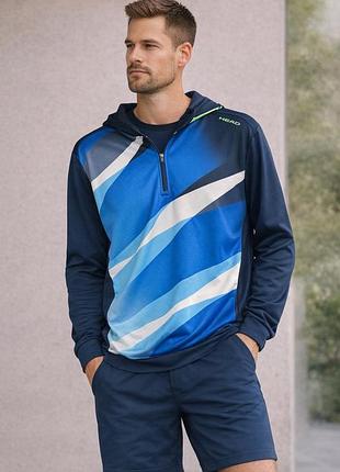 Худі head спортивне чоловіче синє з капюшоном / кофта спортивна / activewear / розмір l