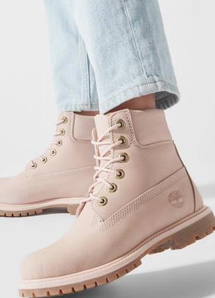 Черевики/ботінки жіночі шкіряні timberland світло-ліловий колір 39(25)