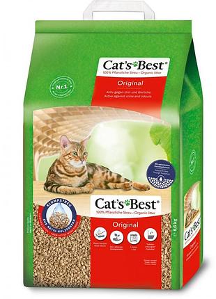 Наполнитель cat's best для кошачьего туалета original древесный 20 л / 8,6 кг