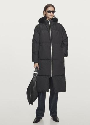 Пуховик massimo dutti з хутром