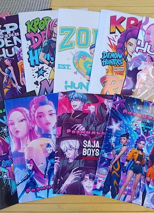 Раскраска kpop demon hunters а5 большой набор 10 шт (27580)