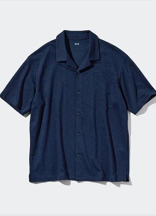 Мужская тенниска / рубашка с короткими рукавами и лацканами.uniqlo airism cotton polo shirt (open neck,).xl.