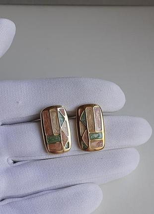 Красивые серьги бижутерия с эмалью
