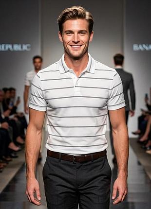 Футболка поло чоловіча banana republic, біла, xs, 100% бавовна