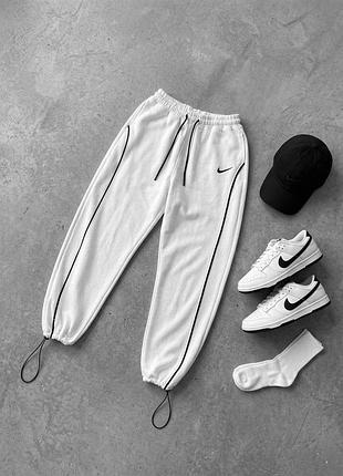 Спортивные штаны мужские / женские белые осенние весенние летние nike