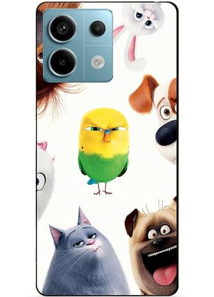 Чехол силиконовый бампер для xiaomi redmi note 13 pro 5g с рисунком тайная жизнь домашних животных