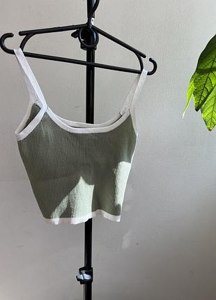 Майка топ в рубчик на бретелях xxs/s shein